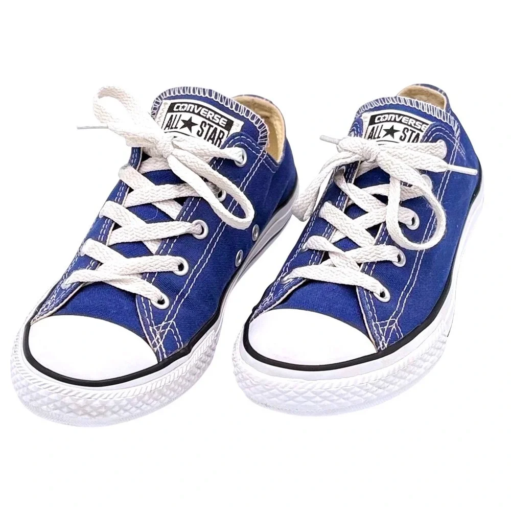 Converse Chuck Taylor All Star Low Top Blue Canvas Youth Shoes 351177F Size 3Y